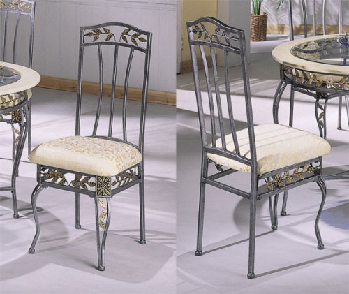 Antique Hand Brush Black and Silver Dining Chair By Coaster Furniture