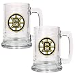 Boston Bruins NHL 2pc 15oz Glass Tankard Set- Primary Logo