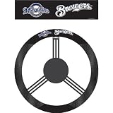 MLB Milwaukee Brewers Poly-Suede Steering Wheel Cover 