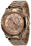 839-rg Rose Gold Chronograph Unisex Boyfriend Style Designer Metal Link Watch