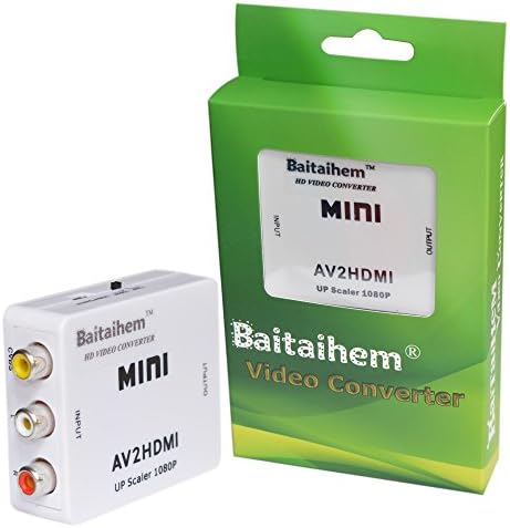 Baitaihem Mini Video Signal Converter Composite RCA PAL NTSC CVBS AV to HDMI Converter For VCR TV DVD 720P 1080P