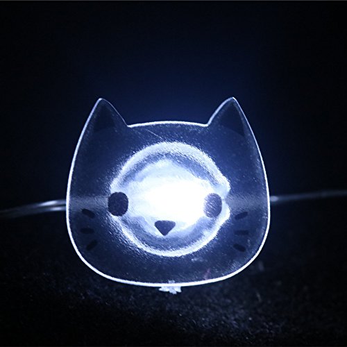 Kakashi LED Battery Powered String lights Copper Wire String Lights Hanging Accessories Lights, Rope Lights for Christmas Holiday Wedding Parties Yard Bar. 10 ft, 30 LEDs. (White Cat)