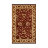 DonnieAnn Imperial 1003 5 by 8 Hand Tufted Wool Area Rug, Burgundy/Camel