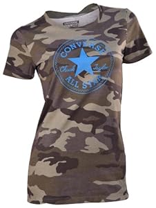 Converse Women's Camo Chuck Taylor All Star Patch T-Shirt-Green-Large