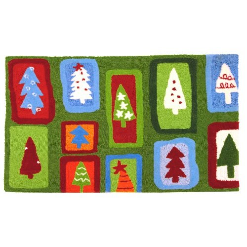 Homefires Accents Trees on Green Field Indoor Rug, 22-Inch by 34-Inch
