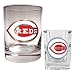 Cincinnati Reds MLB Rocks Glass & Square Shot Glass Set - Primary Logo