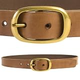 Mens / Ladies Quality Brown Retro Vintage Look Leather Belt Made in UK
