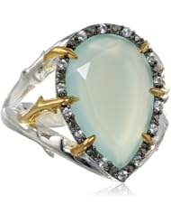 Elizabeth and James Thorns Sterling Silver Aqua Chalcedony Large Ring