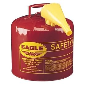 Eagle UI50FS 5 Gallon Type 1 Gasoline Safety Can With Funnel