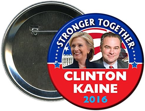 Hillary Clinton and Tim Kaine Round 2016 Campaign Button 4