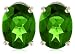 14k Choice of White or Yellow Gold 8x6mm Chrome Diopside Oval Cut Stud Earrings