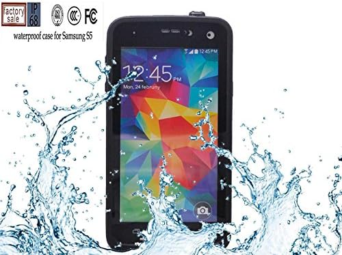 Nancy's Shop Waterproof Dustproof Snowproof Shockproof Hard Armor Protective Cover Case for Cell Phone Samsung Galaxy S5 I9600 Sv S V (2-black Nancy's Shop Waterproof Case Cover)