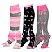Hope for a Cure Breast Cancer Awareness Cotton Knee High Socks for Women 3-Pair (Pink Ribbons)