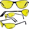 Barcelona Metal Framed Safety Glasses ANSI Z87.1+ Yellow Tint Lens