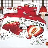 Lucky Dog Twin 4 Piece Duvet Cover Set