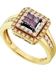 0.50CTW COGNAC DIAMOND LADIES INVISIBLE RING