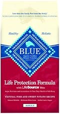 Blue Buffalo Dry Dog Food, Fish and Sweet Potato Recipe, 30-Pound Bag