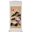 Handmade Crane & Pine Scroll Wall Art Painting