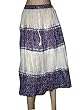 Bollywood Fashion Amethyst White Floral Print Crinkle Cotton Knee Length Skirt 29"length Free Shipp