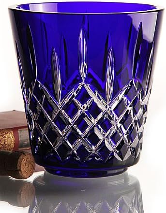 Waterford Crystal Lismore 7-1/2" Blue Cobalt Ice Bucket, Includes Stainless Steel Tongs, New in Waterford Box