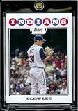 2008 Topps Baseball Cards # 317 Cliff Lee - Cleveland Indians - MLB Baseball Trading Card in a Protective Screw Down Display Case