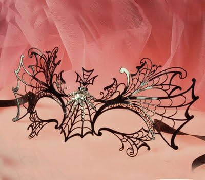 Luxury Spider Woman Metal Masquerade Venetian Mask with Swarovski Laser Cut, Venice Z14