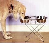 GOOD IDEAS ADJUSTABLE TWIN BOWL PET FEEDER (492)-Allow your pet to feed comfortably.