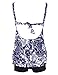 Hilor Womens Tummy Control Swimwear Plus Size Flowy Swimsuits with Shorts Vintage Two Piece Bathing Suits Grey&Red Floral 16