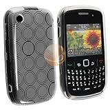 TPU Rubber Skin Case for Blackberry Curve 8520, Clear White Concentric Circ ....