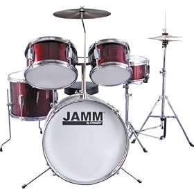 Cannon JAMMJR500 Junior/Child Drum Set WINE RED - For Kids 3 to 10 Yrs.