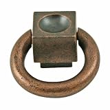 Antique Copper 1-1/4 Square Drawer Pull with Ring Lot of 10