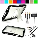 Premium TPU Hard Crystal Case Cover with Kickstand for Samsung Galaxy Tab 7 inch LCD Display Screen Wifi 3G Samsung Galaxy Tablet P1000 + OEM Samsung Composite Stereo Video AV Cable for Samsung Galaxy Tab