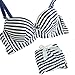 ROPALIA Womens Charm Sexy Padded Striped Underwear Push Up Bra and Panty Set