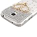 Mavis's Diary Luxury 3D Handmade Crystal Heart Rhinestone Bling Clear Case Cover for Samsung Galaxy S4 Mini I9195 GT-i9190 with Soft Clean Cloth (Heart with Cross)