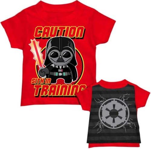 Star Wars Darth Vader Sith In Training Toddler Tee T-Shirt With Cape (4 Toddler)