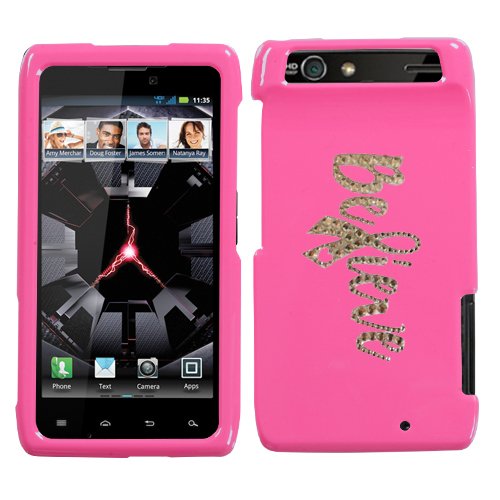 51gqsZXvQrL + Pale Pink and White Crystal Rhinestone Bling Bling Believe Breast Cancer Ribbon for Motorola Droid Razr 4g Xt912 Verizon Snap on Hard Plastic Durable Case Cover Get Rabate