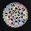 Light Pastels Multi Star Pattern Crocheted Hair Bun Cover- LARGE