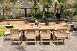 New 9 Pc Luxurious Grade-A Teak Dining Set - 94" Rectangle Table And 8 Stacking Arm Chairs [ Model: LU1]