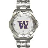 Washington Huskies Suntime Mens Sports Watch w/ Steel Band - NCAA College Athletics