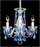 Schonbek 6993SP Silver / Sapphire Allegro Crystal Three Light Up Lighting Mini Chandelier from the Allegro Collection
