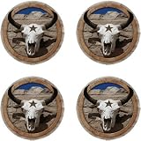 Cow Skull Western Star Drink Coasters - Style V9091 