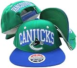 Vancouver Canucks Green/Blue Two Tone Snapback Adjustable Plastic Snap Back Hat / Cap