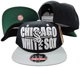 Chicago White Sox Block Two Tone Plastic Snapback Adjustable Plastic Snap Back Hat / Cap