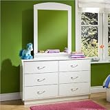 South Shore Logik Pure White Double Dresser and Mirror Set