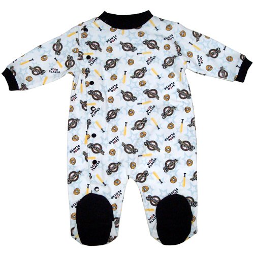 Milwaukee Brewers Baby Boys Snap Front Footed Sleeper, 6 - 9 Months