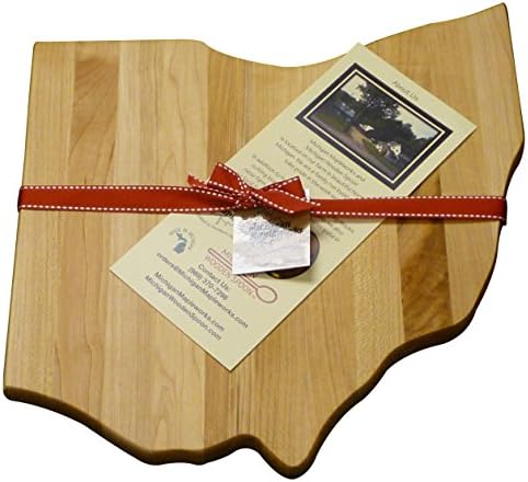 Michigan Mapleworks Ohio Shaped Maple Cutting Board Gift