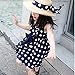 Weixinbuy Kids Girls Polka Dot Chiffion Sundress Bowknot Belt Dress