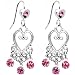 Pink Crystal Bleeding Hearts Chandelier Earrings