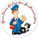 Postman Pat [P796] 7.5" Circular Edible Cake Topper made with real icing and printed with your custom greeting [Please use the SEND AS A GIFT facility on the checkout page to tell us the text of your greeting.] and with FREE UK shipping