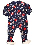 Little Me - Infant Boys Long Sleeve Lightweight Footed Coverall, Navy